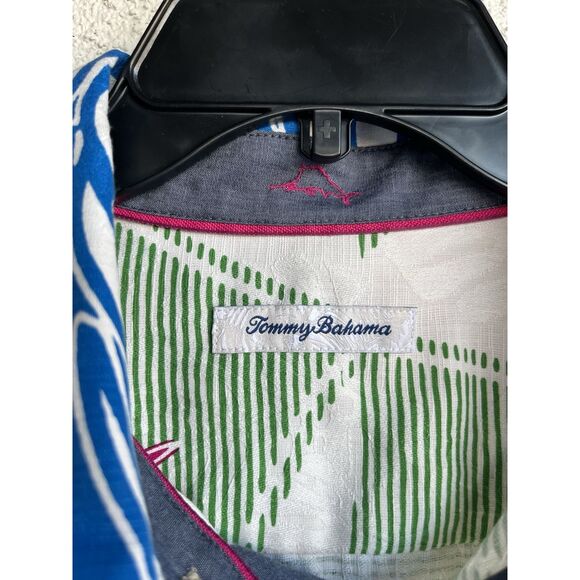 Tommy Bahamas Deco Palmetto Silk Camp Shirt - Large - Multicolored - Picture 5 of 7